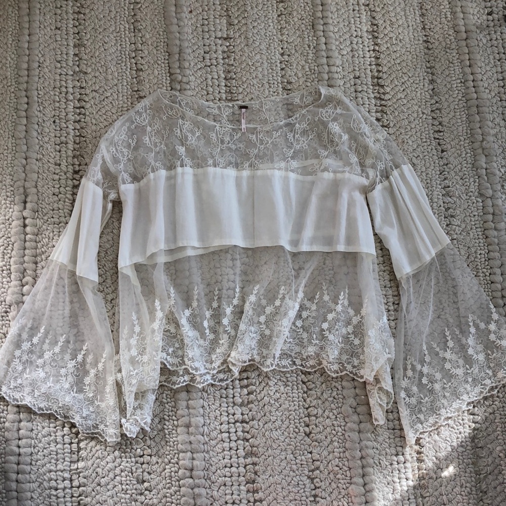 Sheer embroidered top